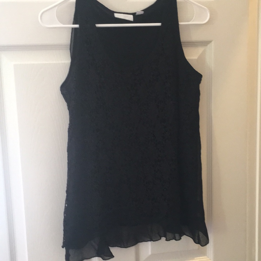 Black crochet tank